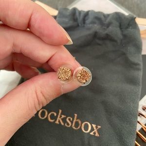 Rose gold druzy studs